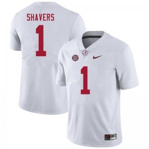 NCAA Men's Alabama Crimson Tide #1 Tyrell Shavers Stitched College 2020 Nike Authentic White Football Jersey QH17K72KK